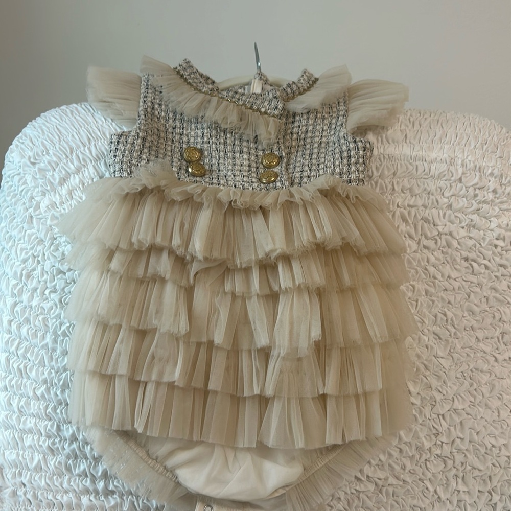 Petite Maison Kids Fira Tweed Romper Toddler Sz 3 NWT